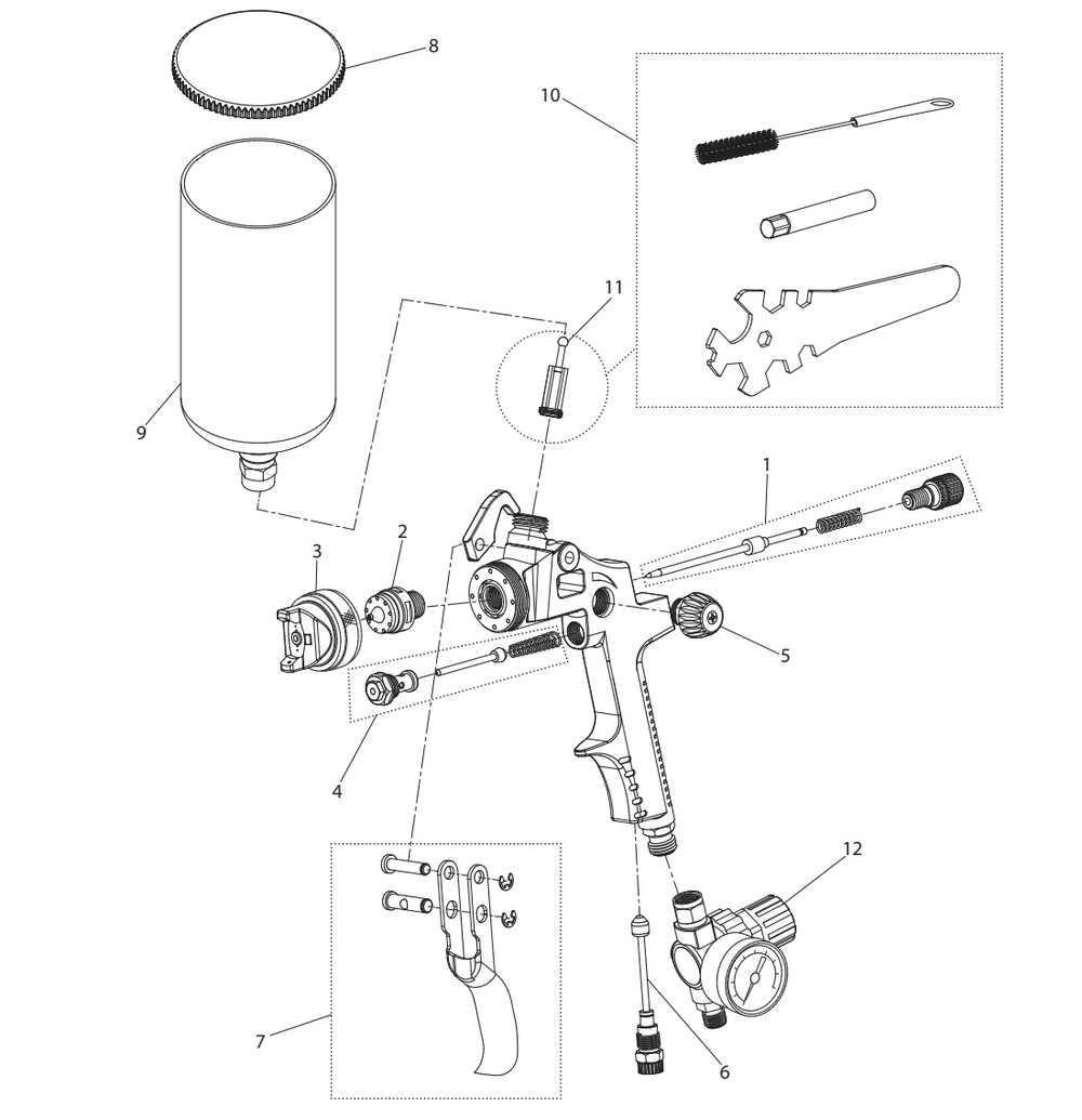 Page A Diagram and Parts List for 270G  Ingersoll Rand Paint Sprayer